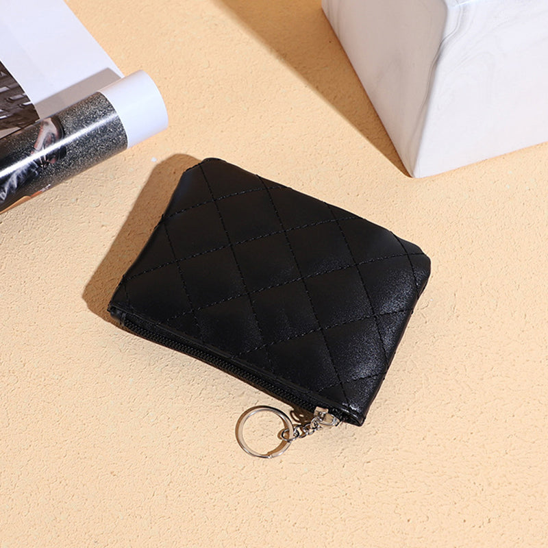 S-0028 Stylish Rhombic Grid PU Leather Zipper Coin Purse Cash Card Holder Women Small Wallet S-0028 Stylish Rhombic Grid PU Leather Zipper Coin Purse Cash Card Holder Women Small Wallet